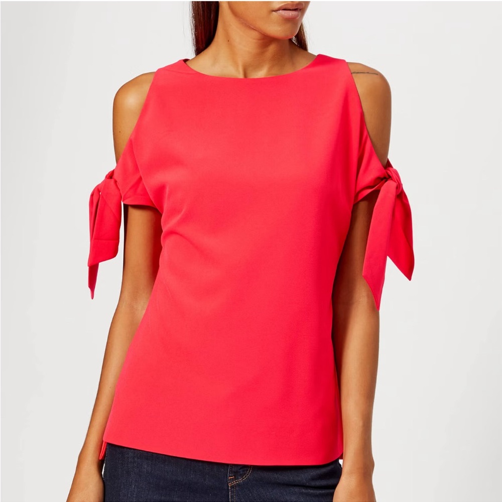 Ted Baker Yaele Red Coral Cold Shoulder Top